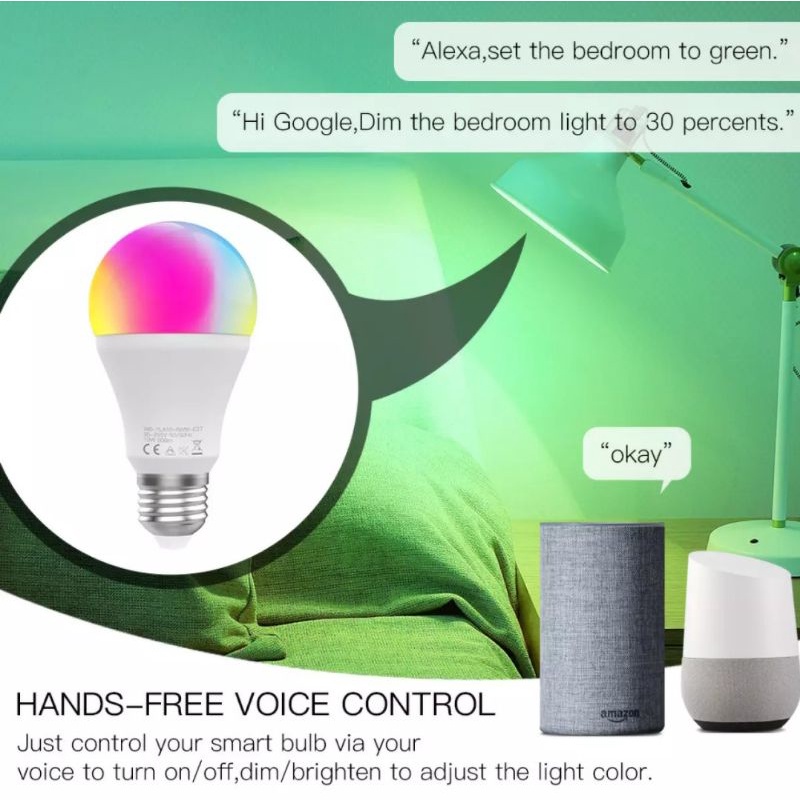 (SP mới) Bóng đèn Wifi thông minh 10W Tuya, ra lệnh giọng nói Google &amp; Alexa