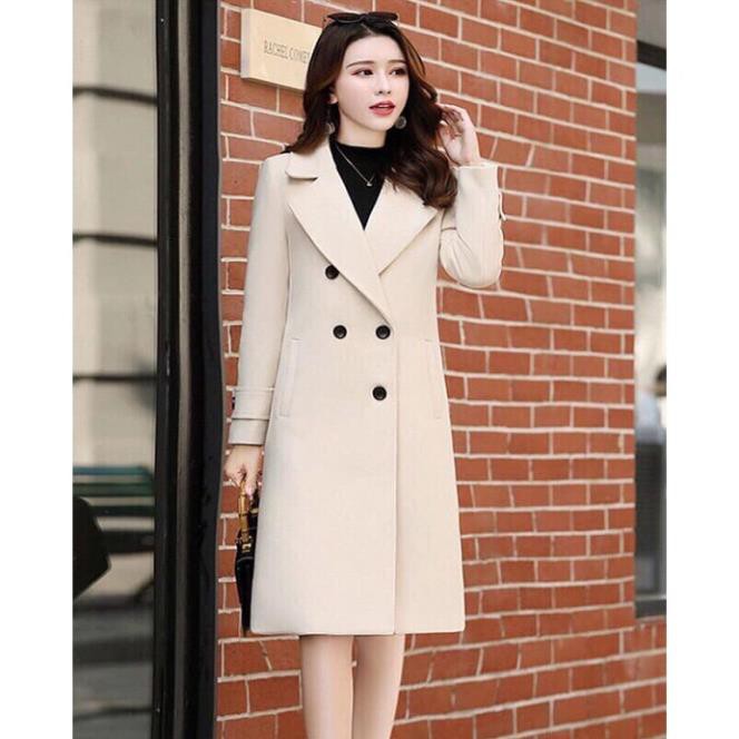 Áo Khoác Dạ Len Dáng Dài Phối Nút Cao Cấp Form Chuẩn Hàng Quảng Châu Màu Đỏ | BigBuy360 - bigbuy360.vn