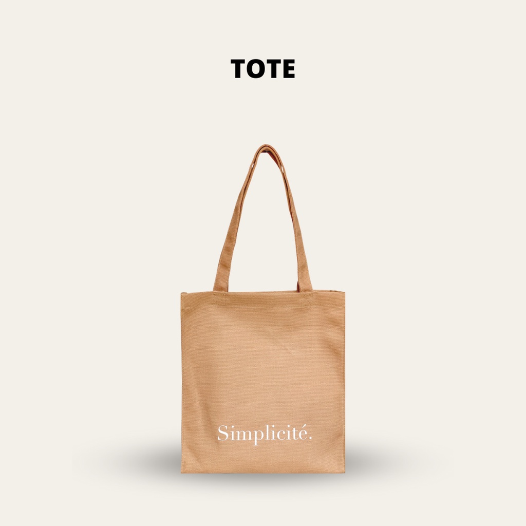 Túi Vuông Tote vải canvas mix da tinh tế