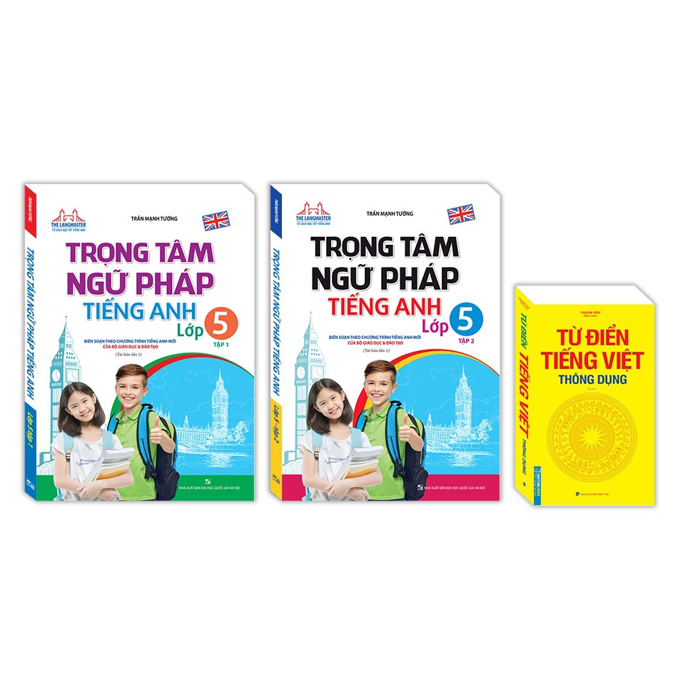 Sách - Combo 3c Trọng tâm ngữ pháp tiếng Anh lớp 5 ;Từ điển tiếng Việt thông dụng (to)