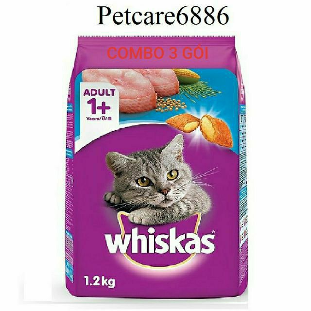 Thức ăn hạt mèo whiskas 1,2kg COMBO 2 GÓI