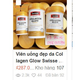 Viên uống đẹp da Collagen Glow Swisse 60 viên - 120 viên - Swisse Beauty Collagen Glow With Collagen