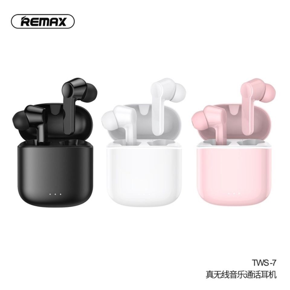 Tai nghe remax tws-7 Có 3 mầu đủ mầu sắc bluetooth v5.0 tương đương tai nghe airpodss cho âm thanh chính hãng