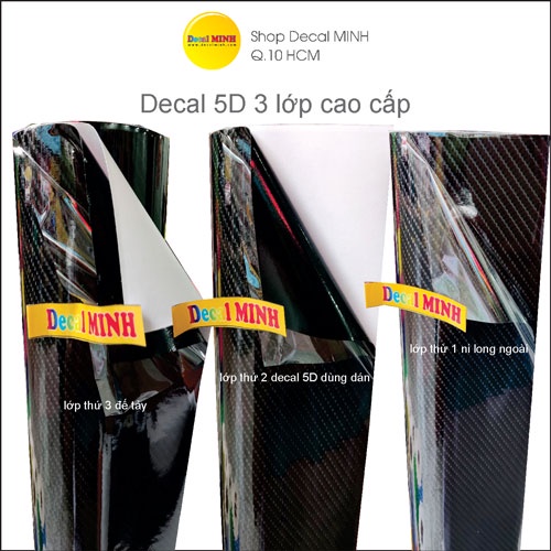 Decal carbon đen bóng 5D cao cấp