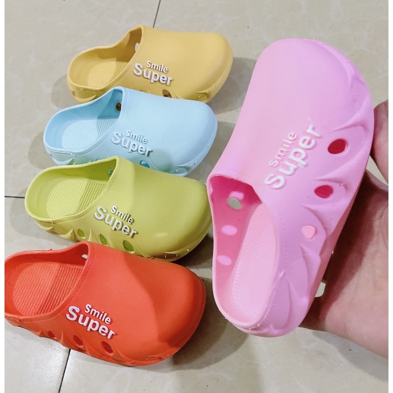 dép trẻ con - cross bé gái bé trai Smile Super sục cao su siêu êm chân
