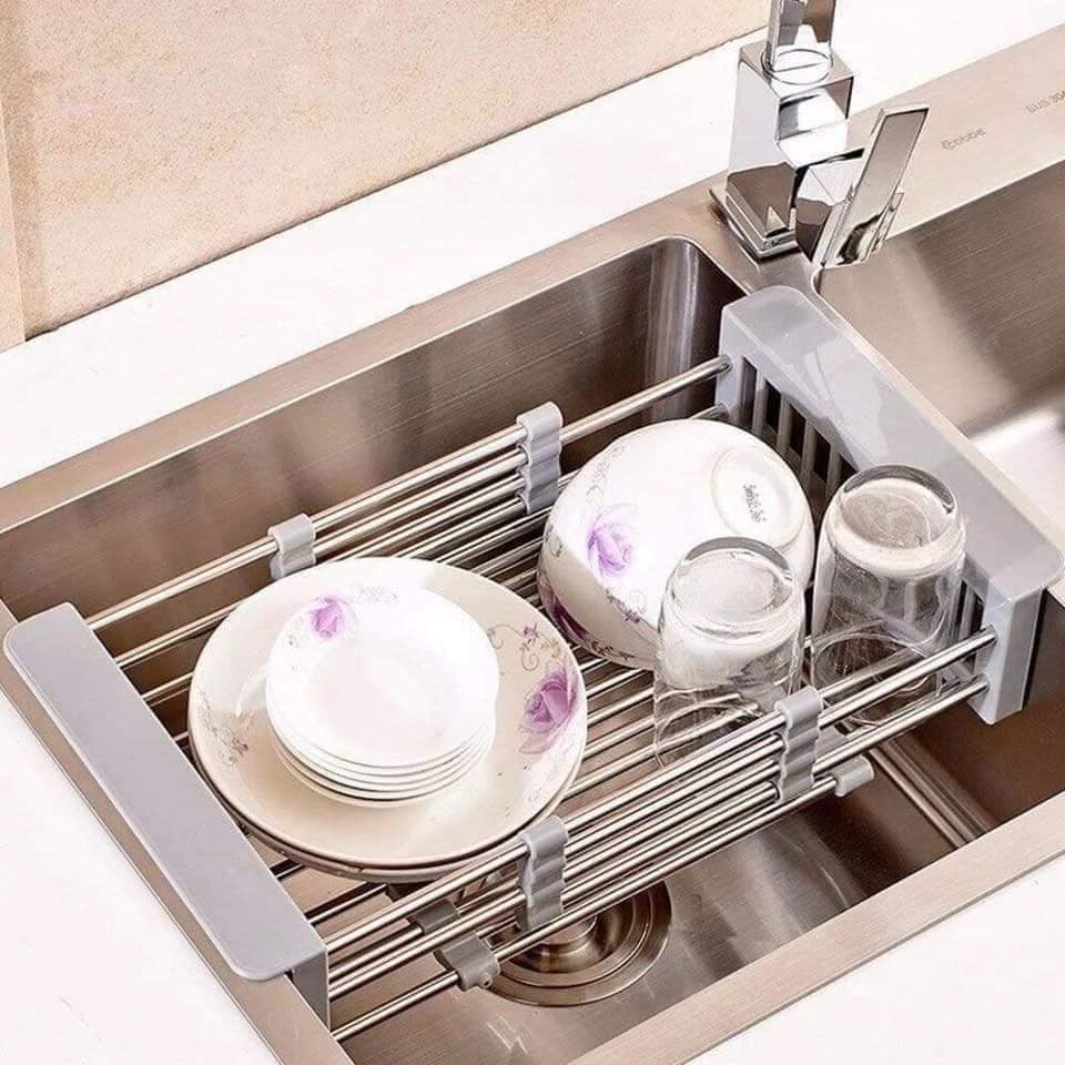 SIÊU RẺ - KHAY ÚP CHẬU RỬA BÁT INOX CO GIÃN