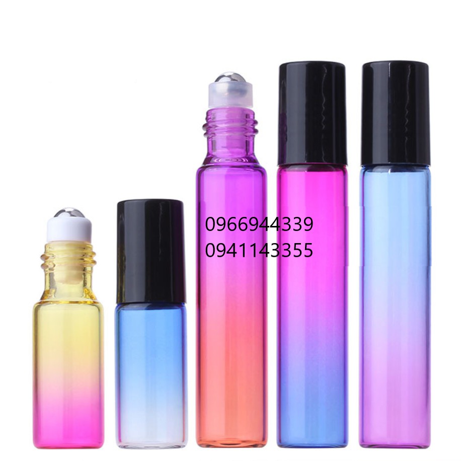 Chai Bi lăn 5ml 10ml Gradient cao cấp nhiều màu thép không gỉ - 1 chai