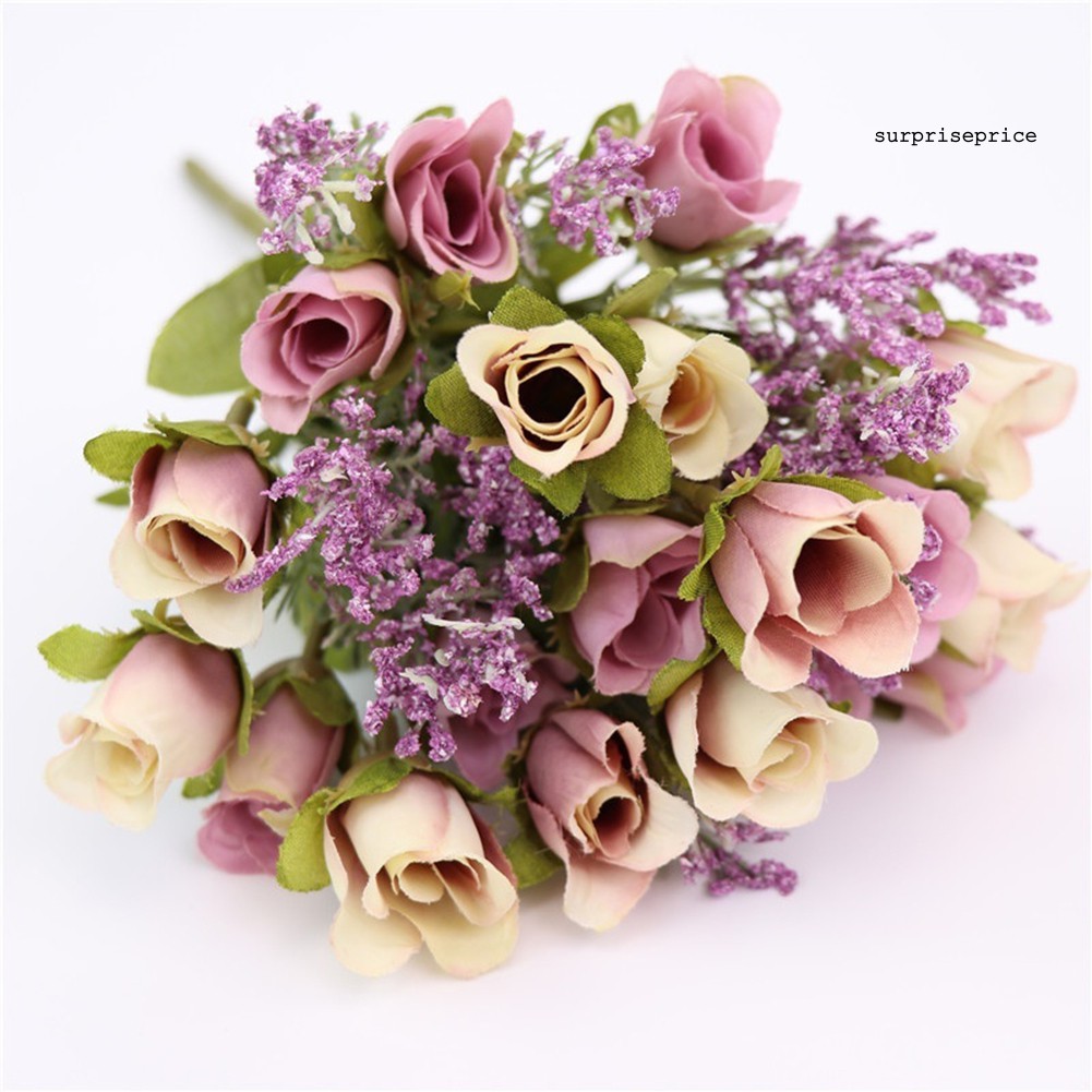 Bó 20 bông hoa hồng giả trang trí tiệc lãng mạn