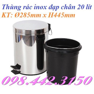 Thùng rác inox đạp chân 20L