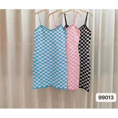 DUNEA Đầm Ôm Trễ Vai Họa Tiết Sọc Caro Quyến Rũ Cho Nữ