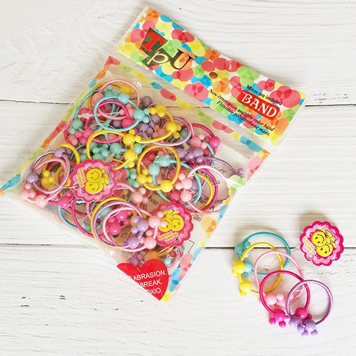 Set 50 Dây Buộc Tóc - Chun Buộc Tóc Cho Bé Yêu
