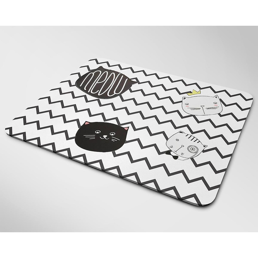 Lót chuột cỡ lớn, bàn di chuột, mouse pad mẫu Mèo đen trắng (Nhiều kích thước)