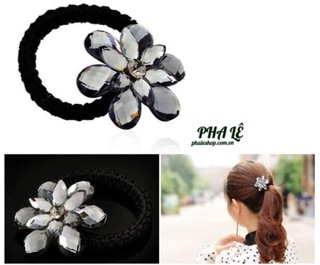 Cột Tóc Pha Lê Nhân Tạo Hoa 6 Cánh Cao Cấp