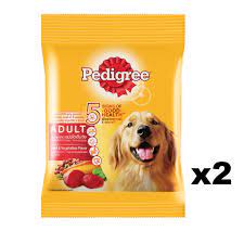 Bộ 2 túi thức ăn chó Pedigree vị thịt bò &amp; rau củ 100g/túi