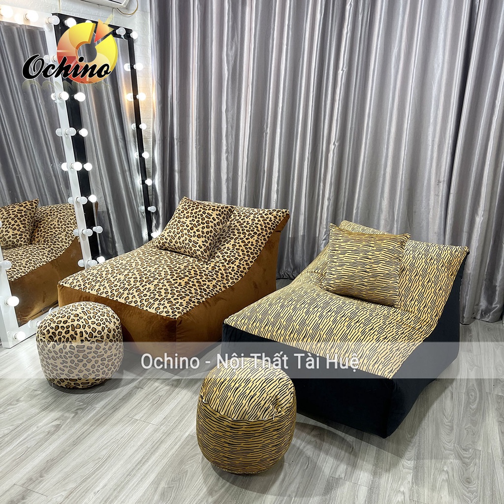 Ghế Lười Sofa Giường Kèm Hạt Xốp Thư Giãn Có 2 Lớp Cao Cấp, Ghế Hạt Xốp Họa Tiết Hiện Đại (Đủ Mẫu)
