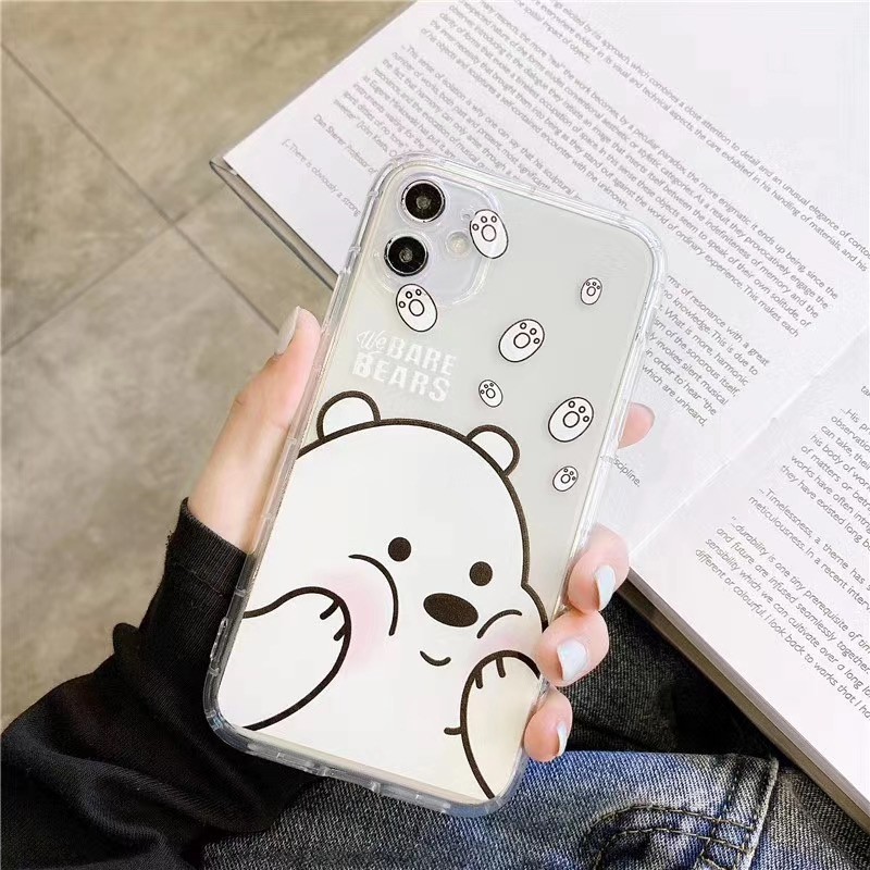 Ốp điện thoại dẻo trong suốt We bare bears! 3D cho iPhone 11 11Pro 11Promax X XS XR XSmax 7 8 plus