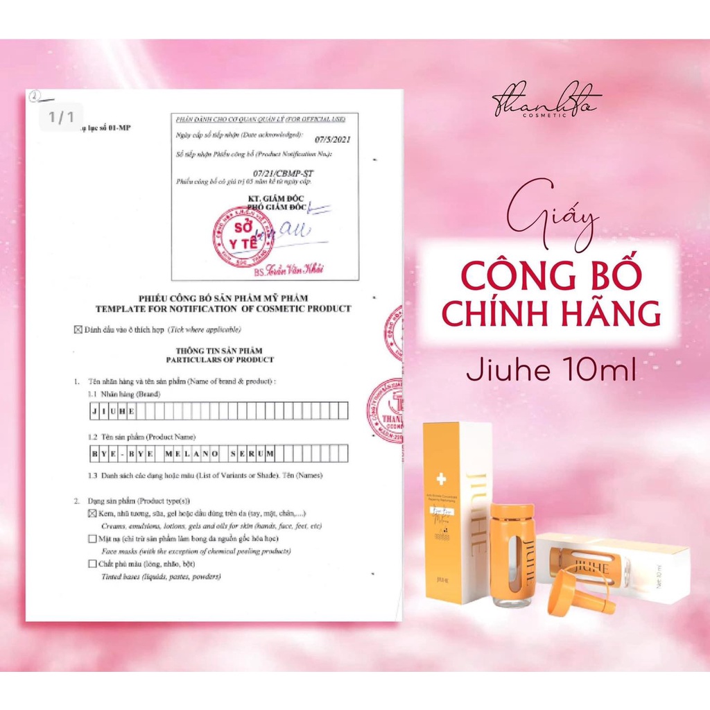 [Chính Hãng] Combo Kem Face Nám Luxury Jiuhe + Serum Thâm Nám Jiuhe 10ml