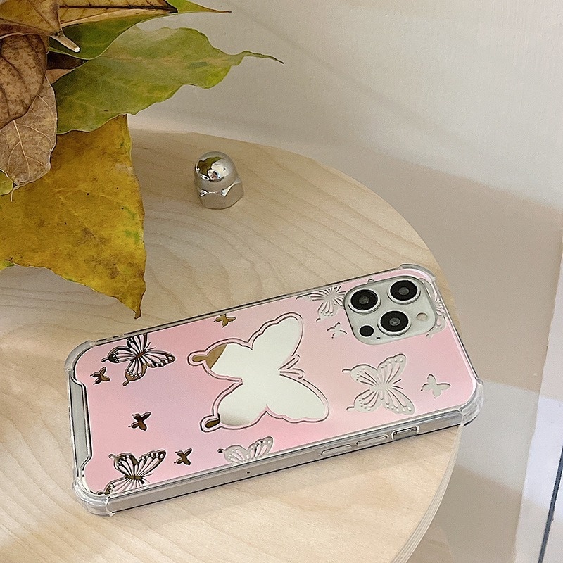 Ốp Điện Thoại Tráng Gương Hình Bướm Cho Iphone 14promax / 13mini 11 / 12pro 678Plus / xsmax / xr