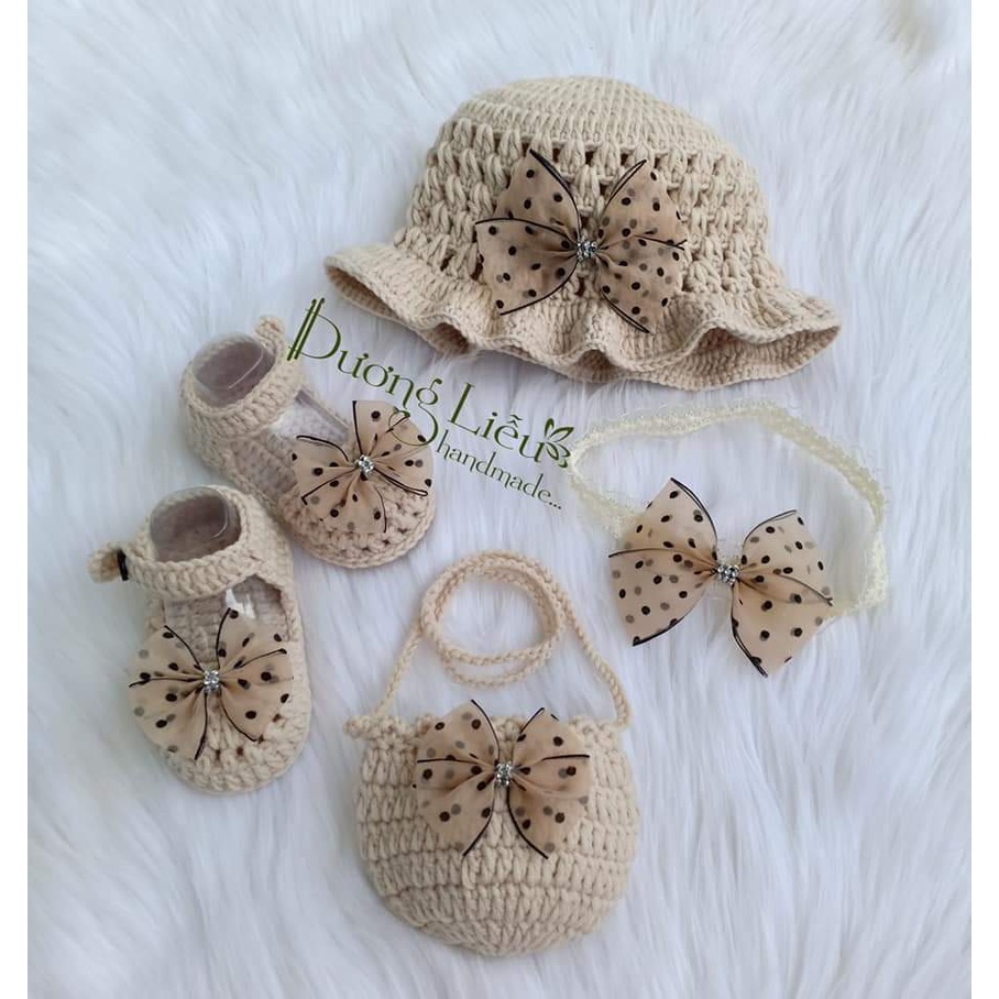 Nơ Voan Chấm Bi Trang Trí Đồ Handmade Cho Bé