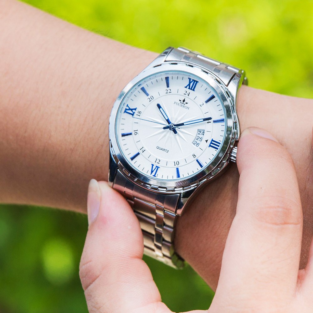 Đồng Hồ Nam Dây Kim Loại Cao Cấp Chống Nước 3ATM Có Lịch Ngày Bảo Hành 24 Tháng Thay Pin Trọn Đời- Mã FROU | BigBuy360 - bigbuy360.vn