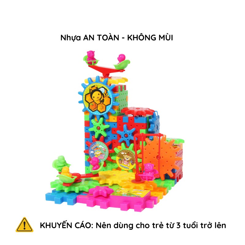 Trò chơi xếp hình chuyển động bánh răng FUNNY BRICKS 81 chi tiết cho bé sáng tạo AIQ