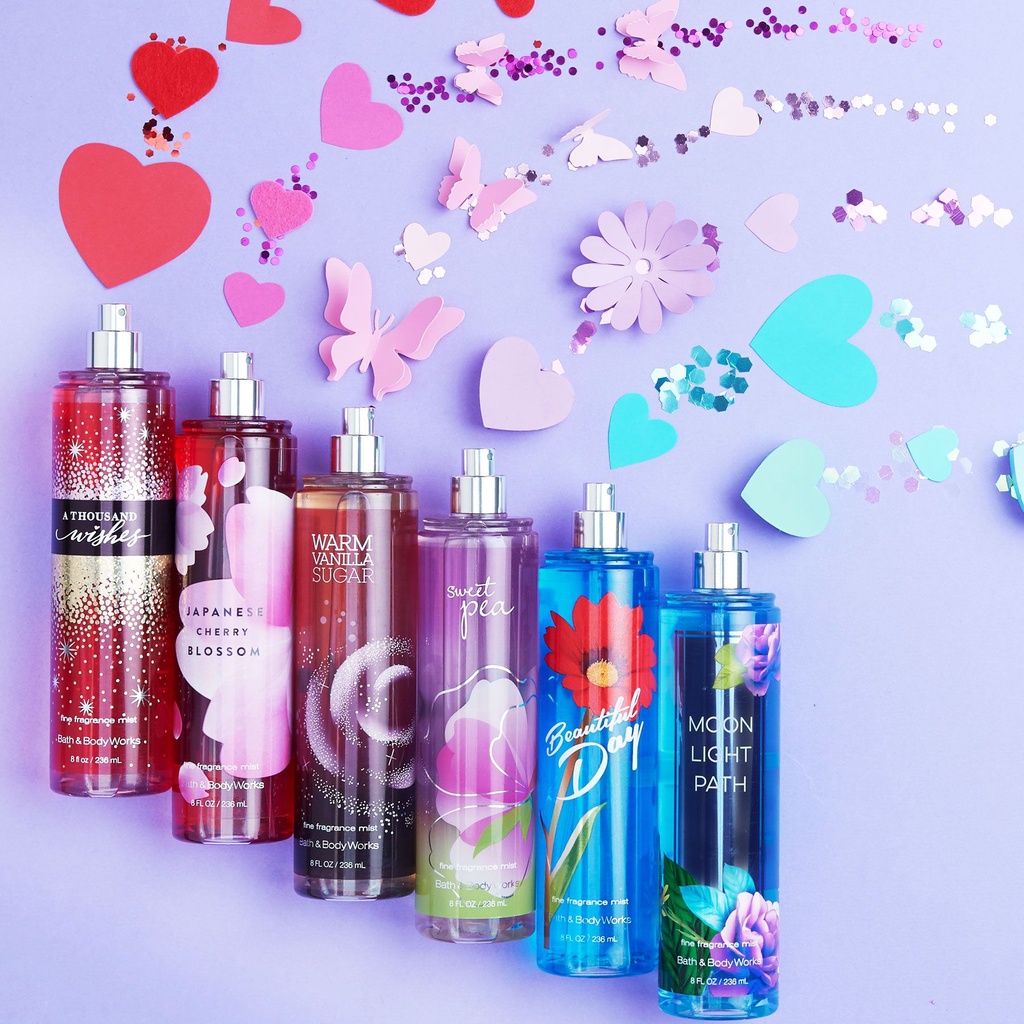 Xịt thơm body mist nước hoa toàn thân hương trái cây thơm mát 10ml 30ml BBW Gingham Love Into The Night BATH02 BATH03