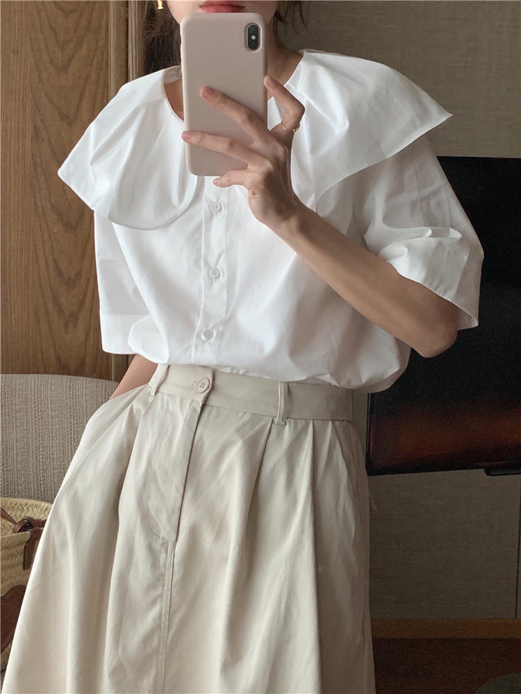 Áo Kiểu Tay Ngắn Cổ Bèo Thời Trang Dành Cho Nữ 50311