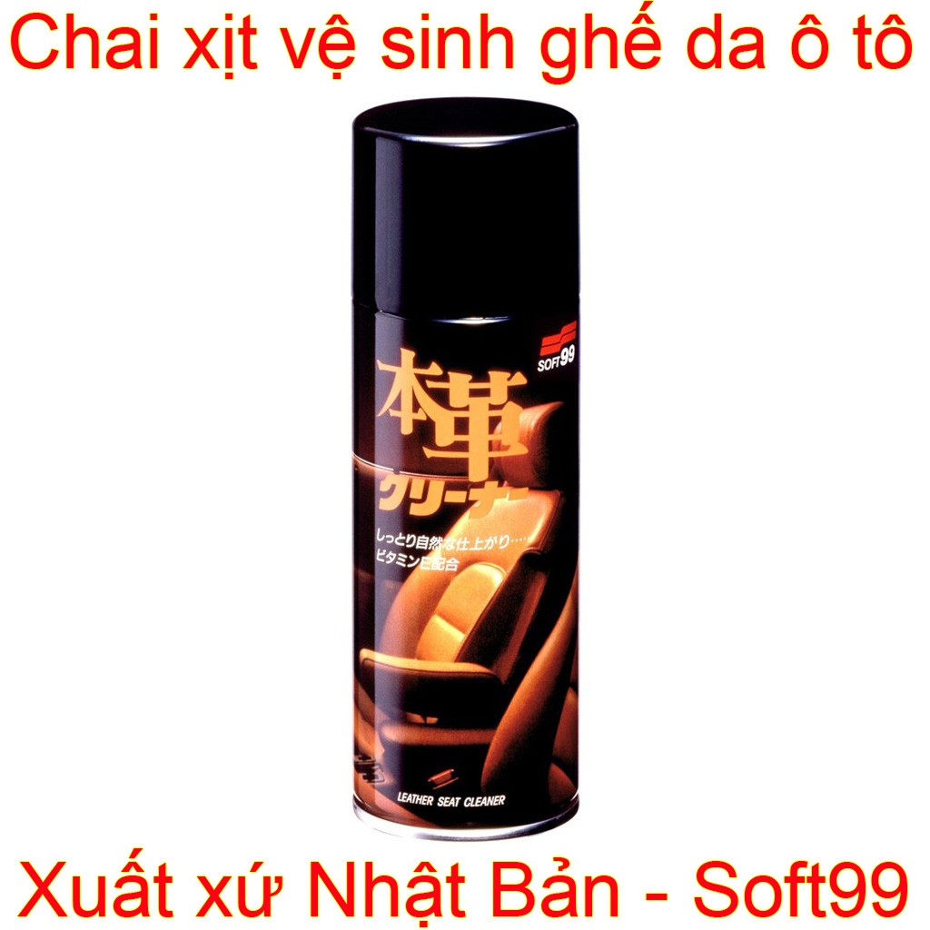 Chai xịt vệ sinh ghế da ô tô LEATHER SEAT CLEANER L-13 SOFT99 | Made in Japan