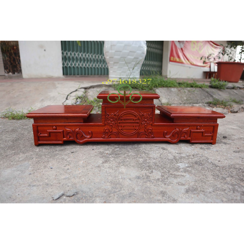 Bục tam sơn gỗ hương đế tam cấp kê bát hương rát vàng