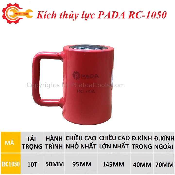 Kích thủy lực RC1050-Kích 10 tấn hành trình 50-Bảo hành 6 tháng