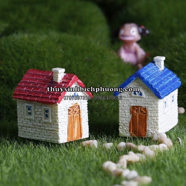 TƯỢNG HÌNH NGÔI NHÀ TRANG TRÍ TERRARIUM ĐỒ CHƠI TÉP KIỂNG THỦY SINH