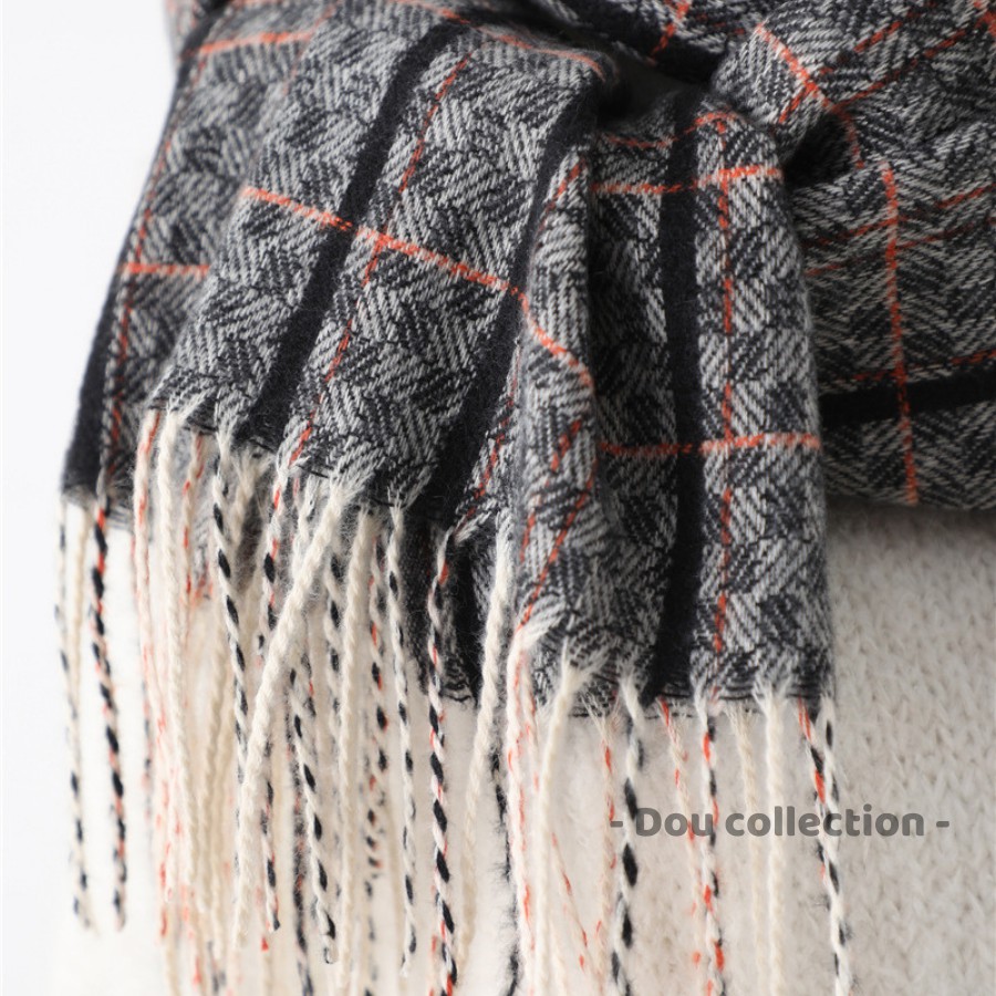[Nowship2h] Khăn Choàng Cổ Len (Khăn Cashmere Dày) Cao Cấp Giữ Ấm Mùa Đông Họa Tiết Kẻ - 65x200cm - PJN.ARC - Mã LN008