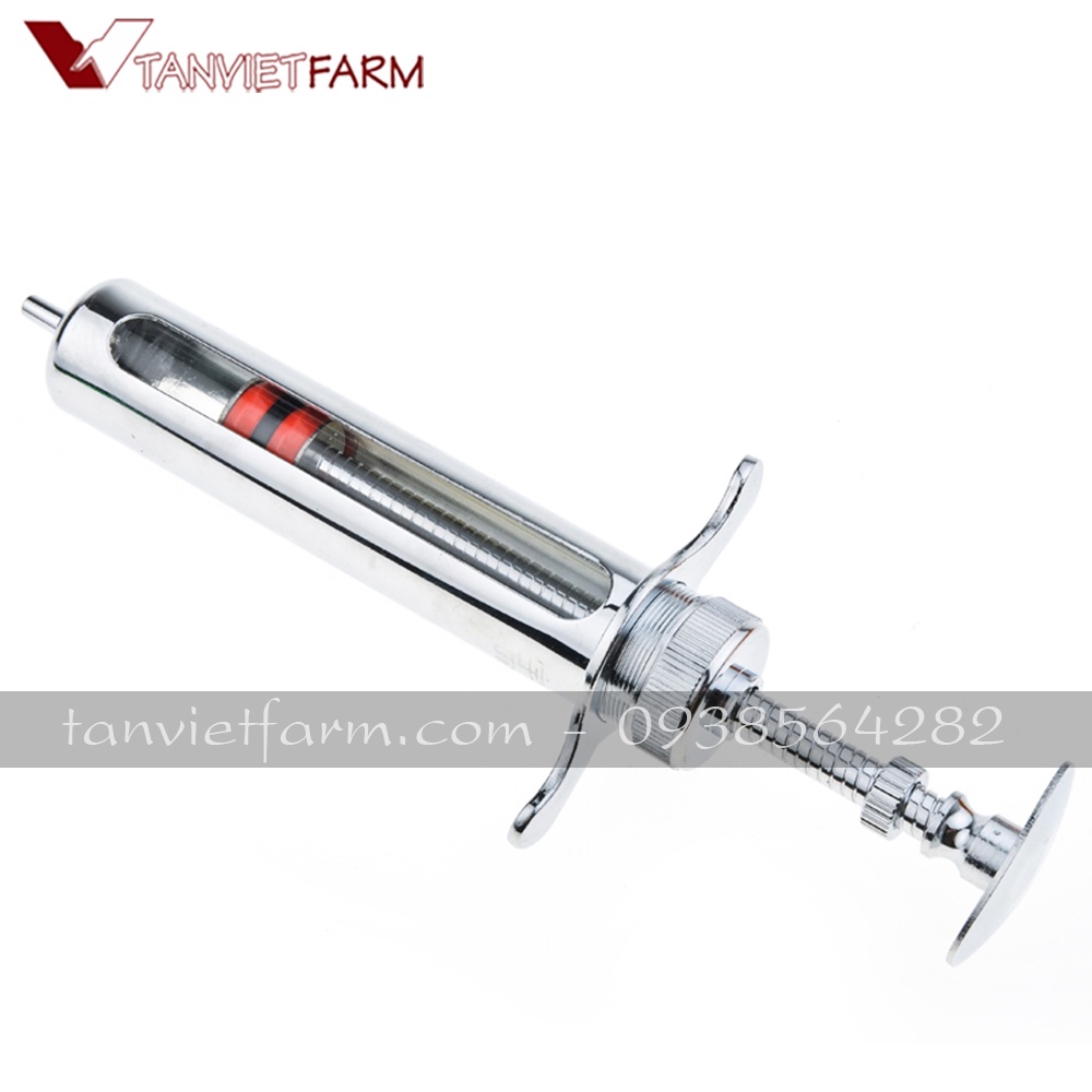 Xi lanh tiêm thuốc bằng kim loại ống thuỷ tinh 100ml