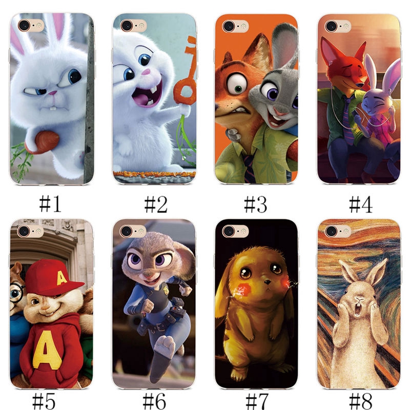 Ốp lưng TPU mềm For iPhone X 8 7 6S 6 Plus 5S SE 5 Thỏ Pikachu Hoa văn