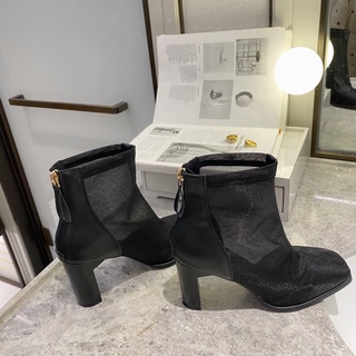 Boot lưới mềm cổ ngắn gót 7p