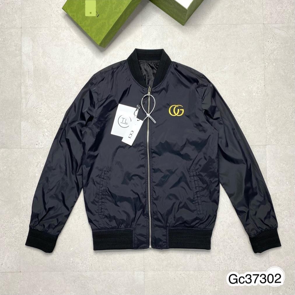 Áo khoác bomber 2 mặt Gucci logo thêu hot hit_Áo khoác gió bomber nam 2 mặt