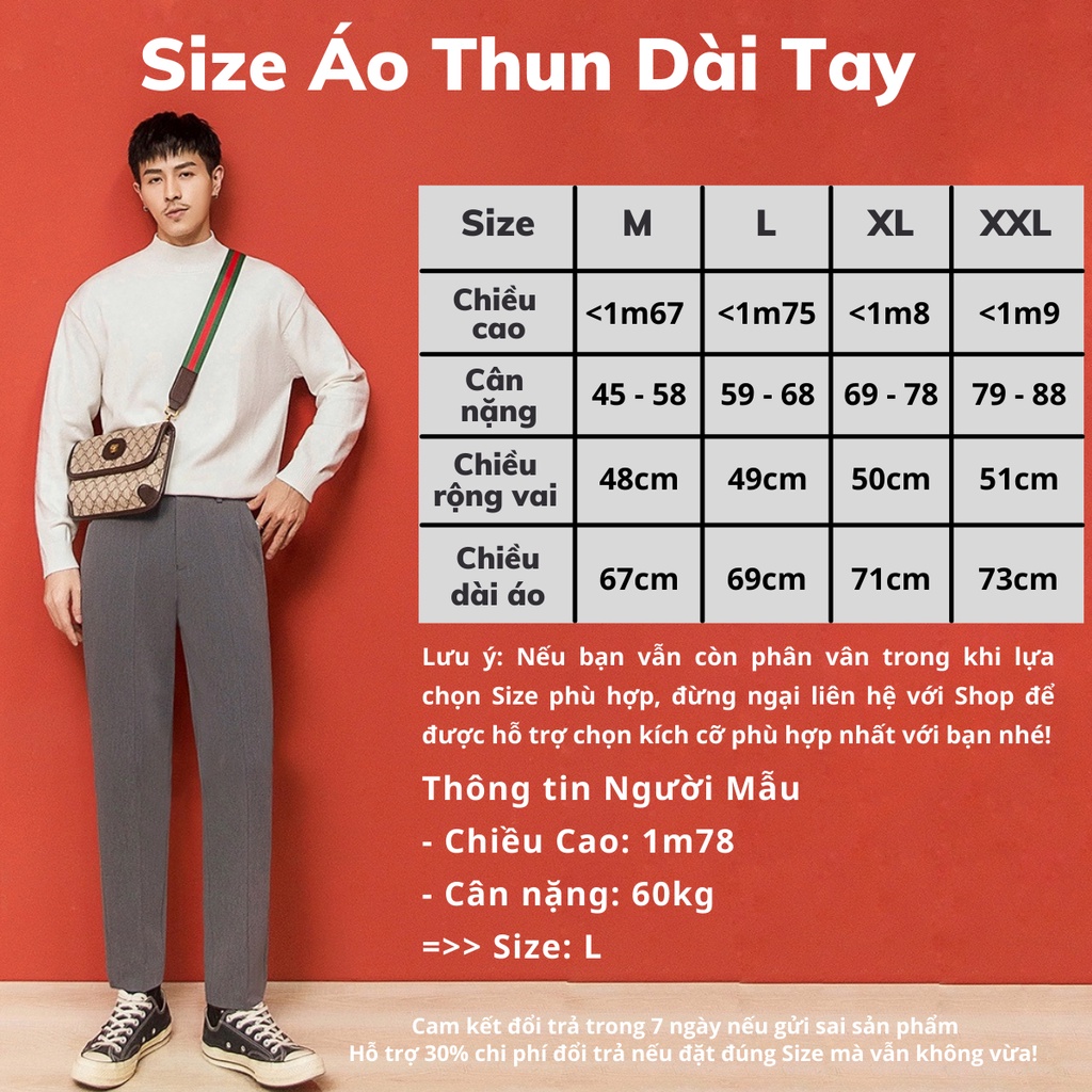 Áo Sweater Nam Nữ Cổ Lọ Hàn Quốc Chất Liệu Borip Mịn Co Dãn Dáng Basic :: Áo Thun Nam Nữ Dài Tay Cao Cổ
