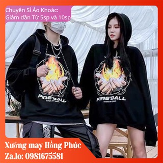 (Kho Sỉ) ÁO HOODIE NỈ NGOẠI HD1040 (Fire Ball - Kèm Ảnh Thật)