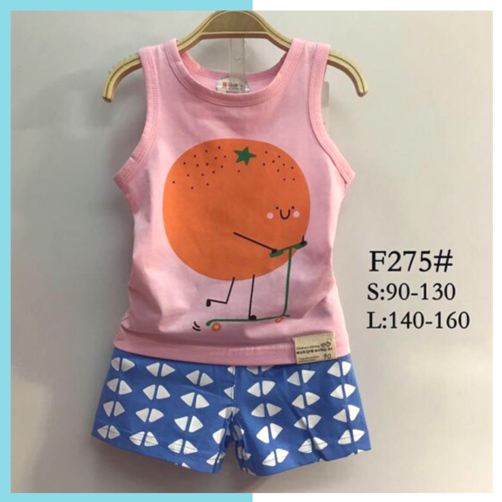 Bộ cotton hè FQ sát nách cho bé gái - Little Maven Official Store