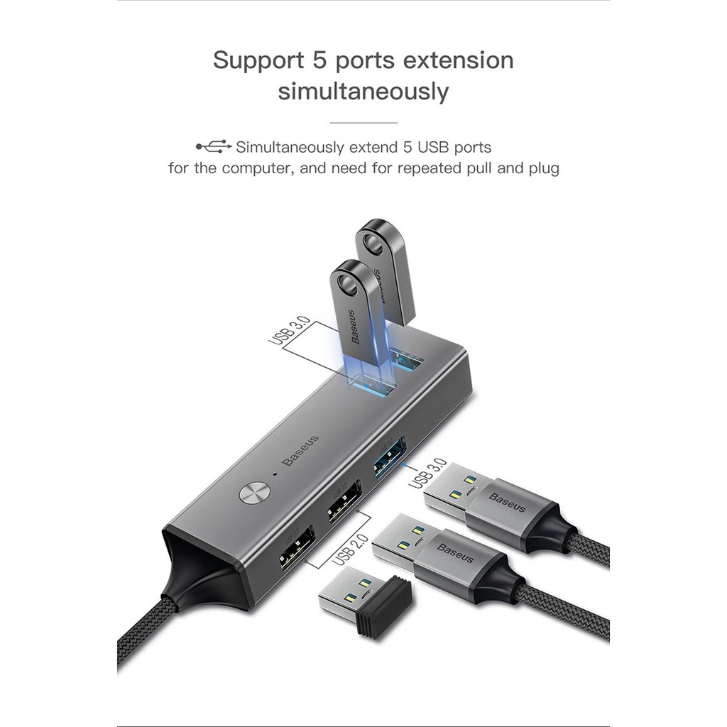 Bộ HUB chuyển đổi Type C sang USB 3.0 (5 USB plug and expand easily)