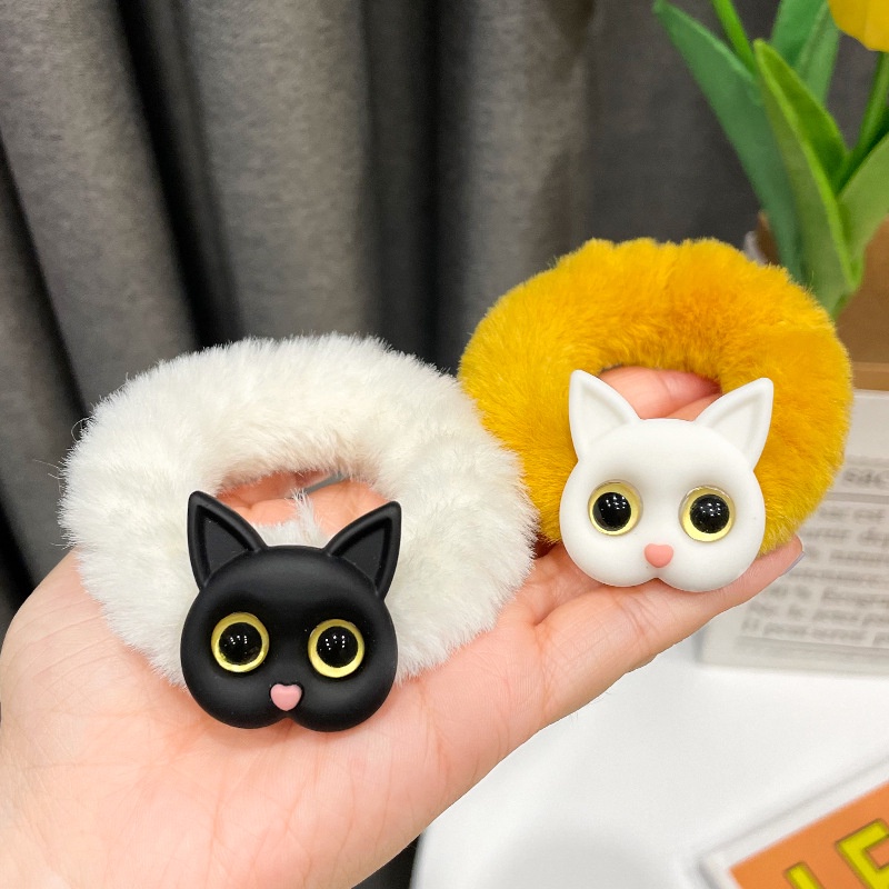 Dây buộc tóc hình mèo con mắt to dễ thương cho nữ