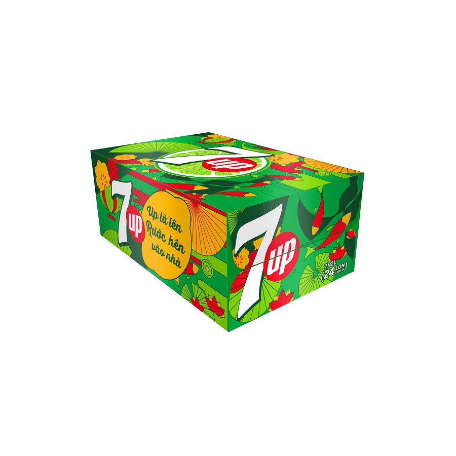 Thùng 24 Lon Nước Ngọt 7Up Sleek 330ML