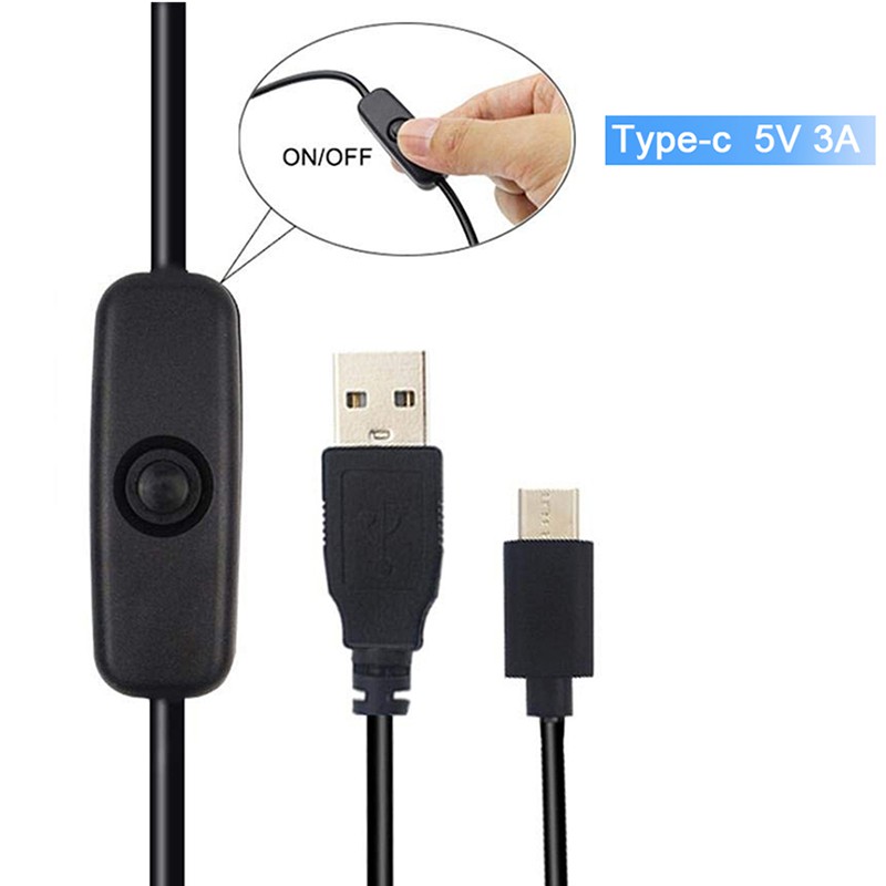 Dây Cáp Nguồn 4b 5v 3a Usb Type-C Có Công Tắc Tiện Dụng