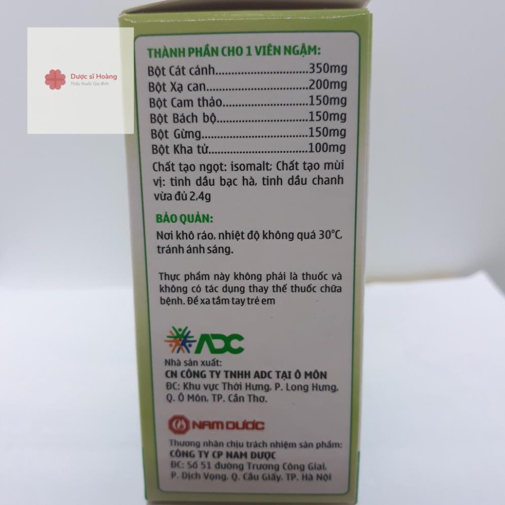 Viên ngậm ho Nam Dược - Giảm ho, giảm rát họng, khàn tiếng