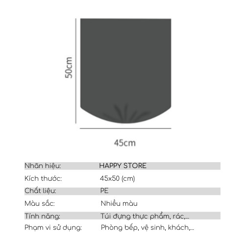 Combo 5 Túi đựng rác tự phân hủy cuộn (100 túi) miệng phẳng siêu dai, sử dụng sinh hoạt hàng ngày tiện lợi