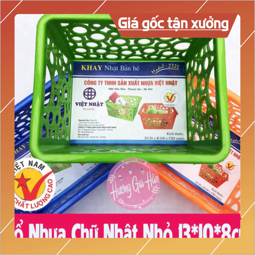 [HN] Rổ Nhựa Hoa Chữ Nhật, Rổ Cỡ Nhỏ Đa Năng kích thước 13*10*8cm của Việt nhật plastic