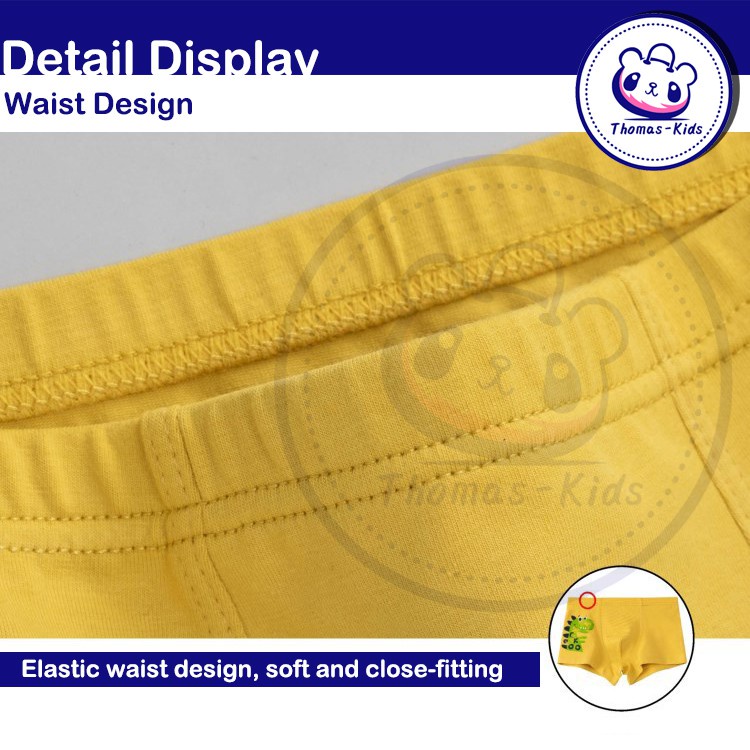 Set 5 Quần Lót Boxer Cotton In Họa Tiết Khủng Long Hoạt Hình Cho Bé Trai 3-12 Tuổi