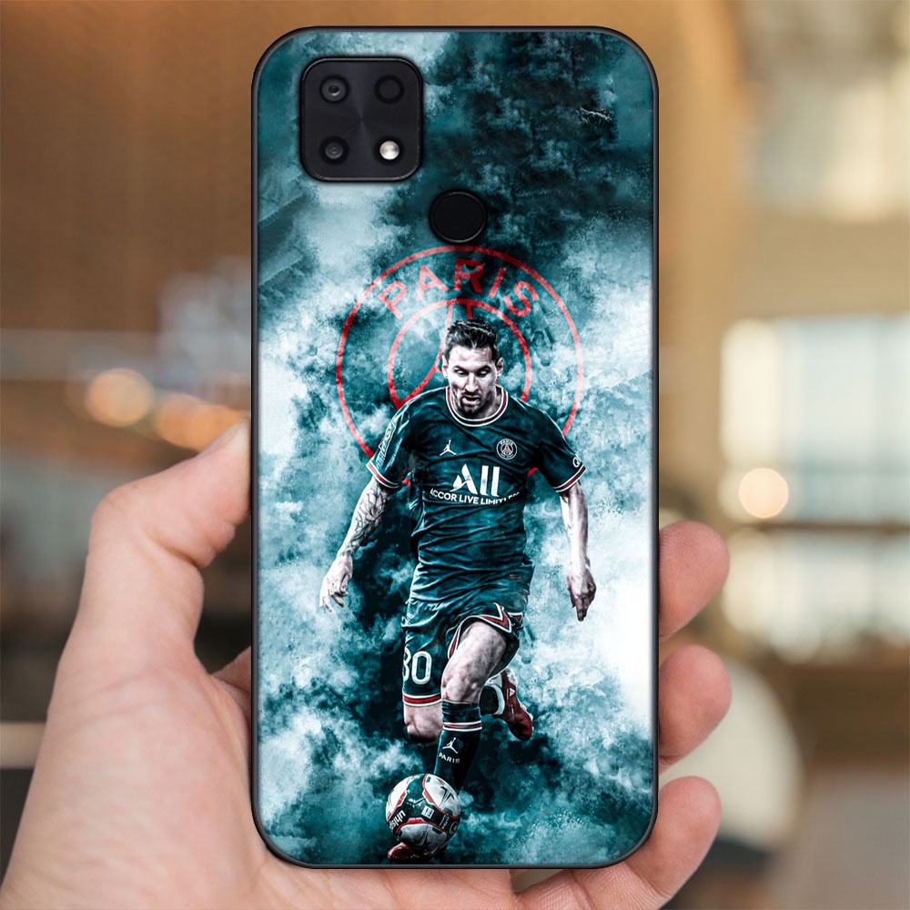 Ốp lưng Xiaomi Poco C40 viền đen in hình Lionel Messi Barcelona PSG