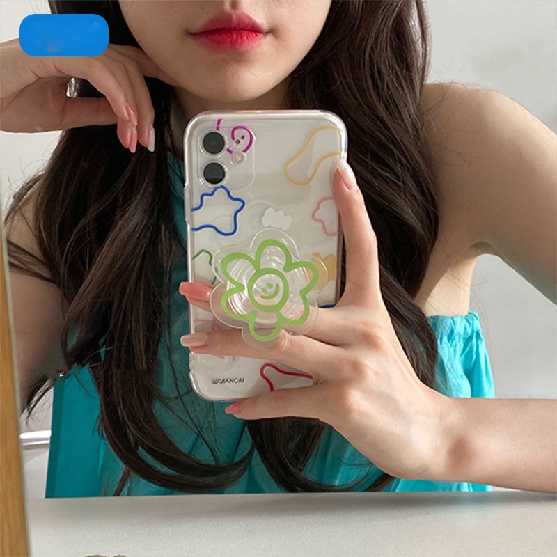 Giá Đỡ Điện Thoại Trong Suốt Hình Hoa 3D Hàn Quốc Cho iPhone 14Pro