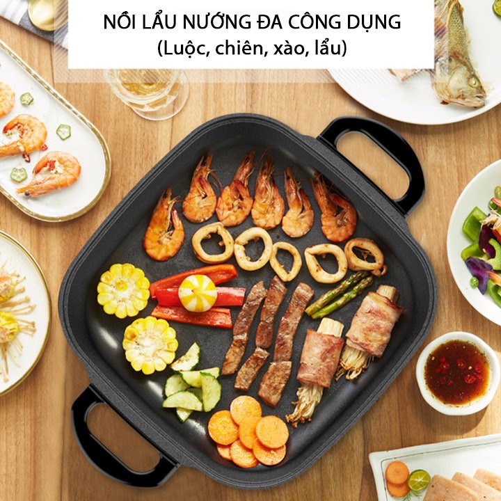 Nồi lẩu điện đa năng 5 trong 1 dung tích 5.5 lít cho gia đình 4 – 6 người cao cấp